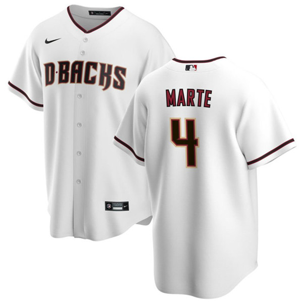 Men's Arizona Diamondbacks #4 Ketel Marte White Cool Base Stitched Baseball Jersey