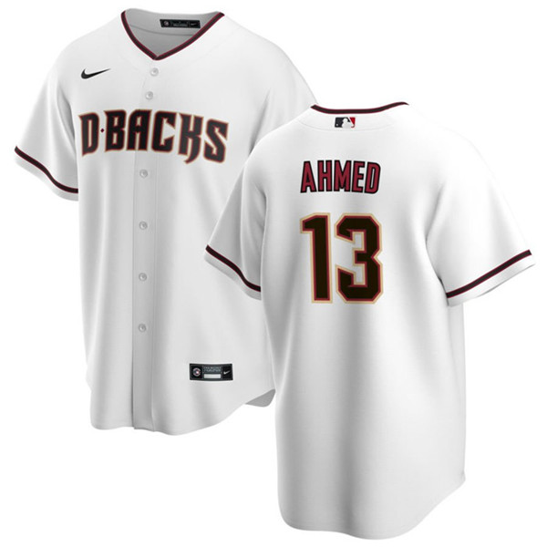 Men's Arizona Diamondbacks #13 Nick Ahmed White Cool Base Stitched Baseball Jersey