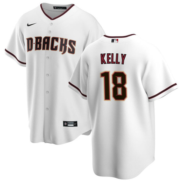 Men's Arizona Diamondbacks #18 Carson Kelly White Cool Base Stitched Baseball Jersey