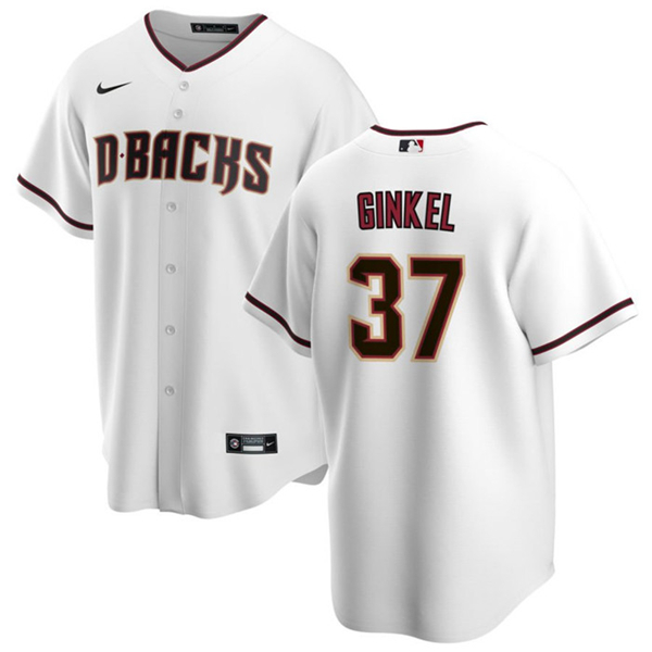 Men's Arizona Diamondbacks #37 Kevin Ginkel White Cool Base Stitched Baseball Jersey
