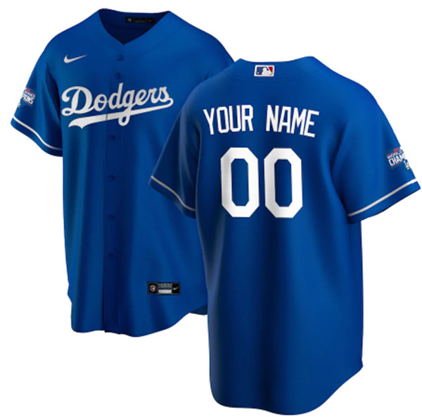 Men's Los Angeles Dodgers ACTIVE PLAYER Custom Royal 2020 World Series Champions Home Patch Stitched MLB Jersey