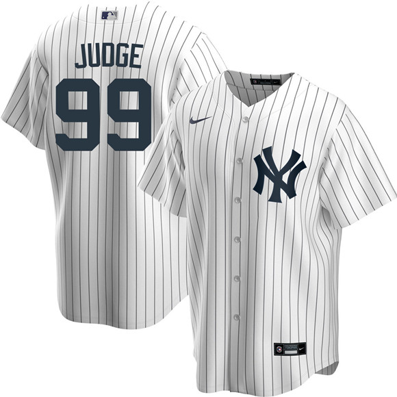 Men's New York Yankees #99 Aaron Judge White Stitched MLB Jersey