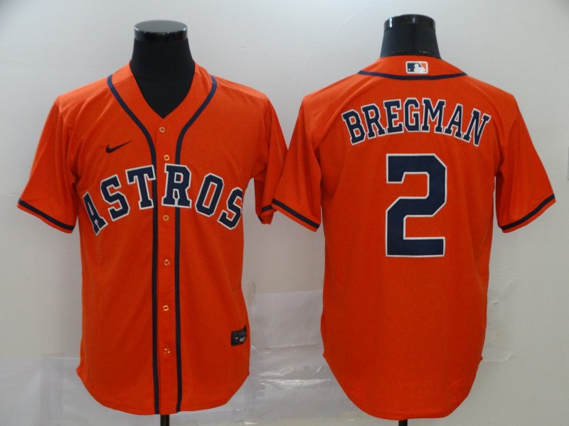 Men's Houston Astros #2 Alex Bregman Orange Cool Base Stitched MLB Jersey