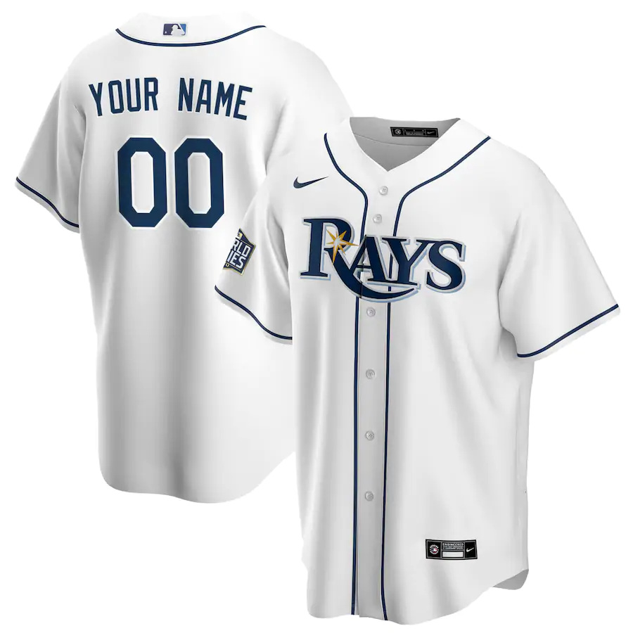 Men's Tampa Bay Rays Customized White 2020 World Series Bound Custom Stitched MLB Jersey