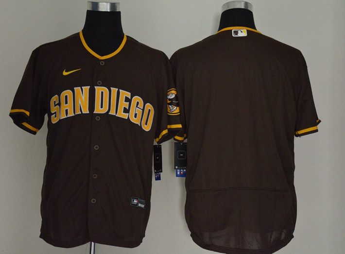 Men's San Diego Padres Blank Brown 2020 Cool Base Stitched Jersey