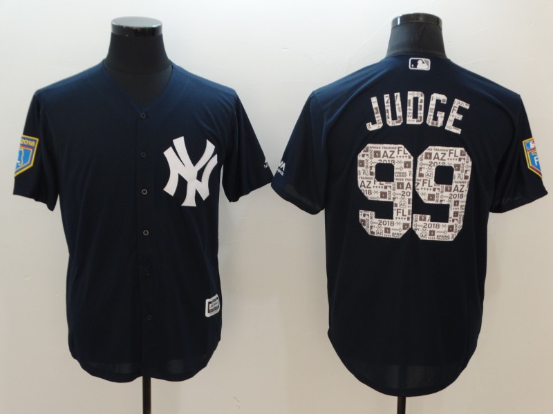 Men's New York Yankees #99 Aaron Judge Navy 2018 Spring Training Cool Base Stitched MLB Jersey