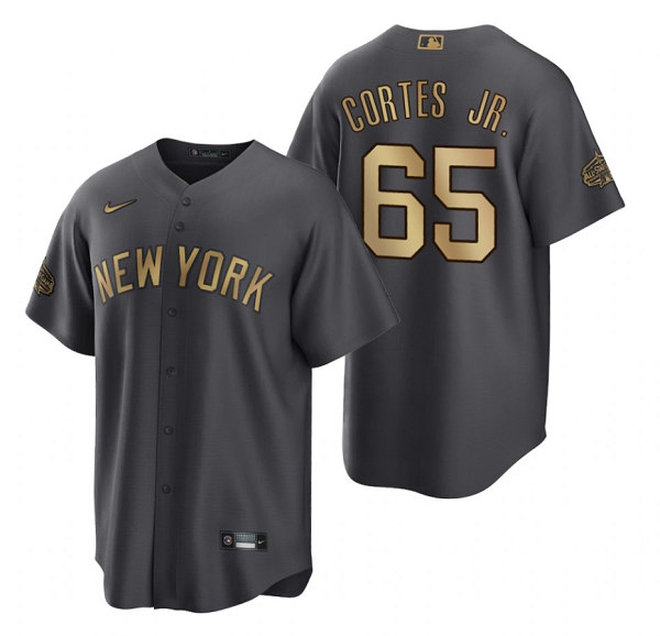 Men's New York Yankees #65 Nestor Cortes Jr. Charcoal 2022 All-Star Cool Base Stitched Jersey