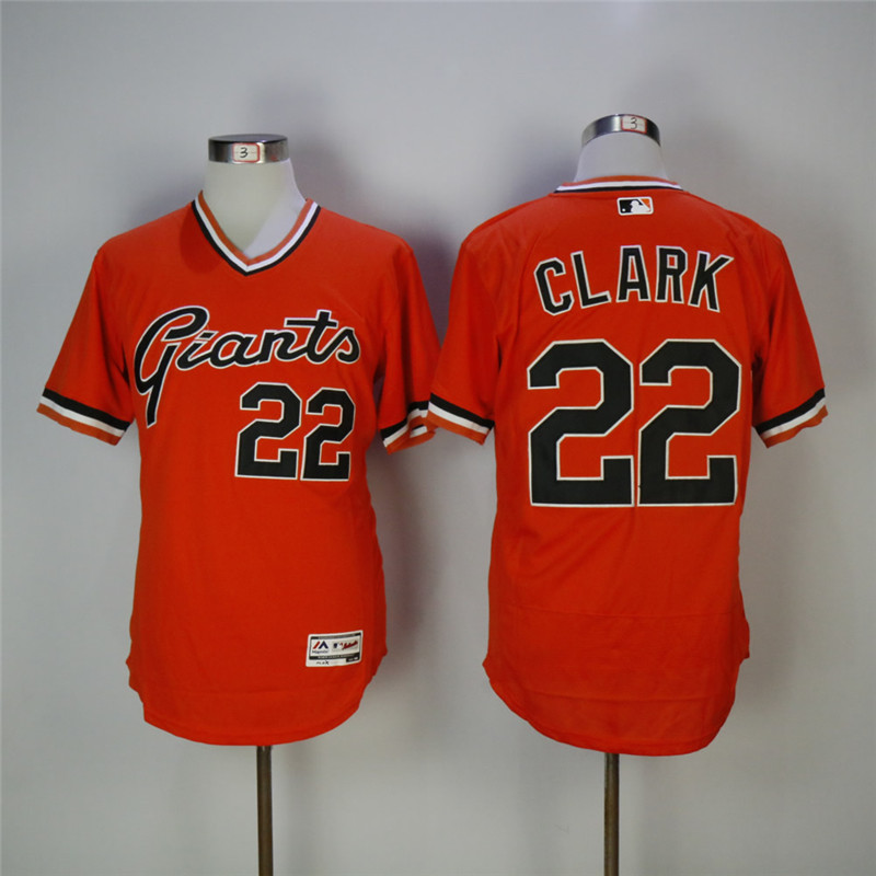 Men's San Francisco Giants #22 Will Clark Orange 1978 Turn Back The Clock Flexbase Stitched MLB Jersey