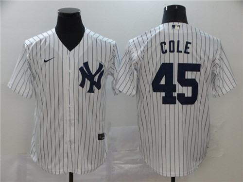 Men's New York Yankees #45 Gerrit Cole 2020 White Cool Base Stitched MLB Jersey