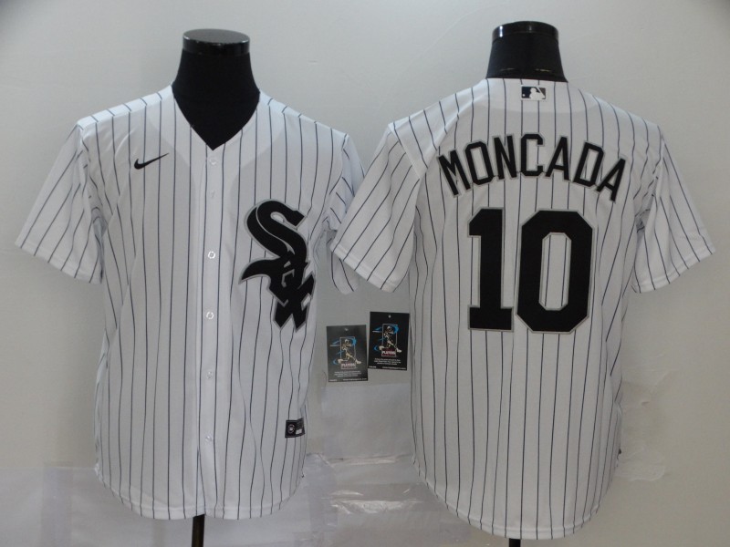 Men's Chicago White Sox Blank #10 #10 Yoán Moncada White Cool Base Stitched MLB Jersey