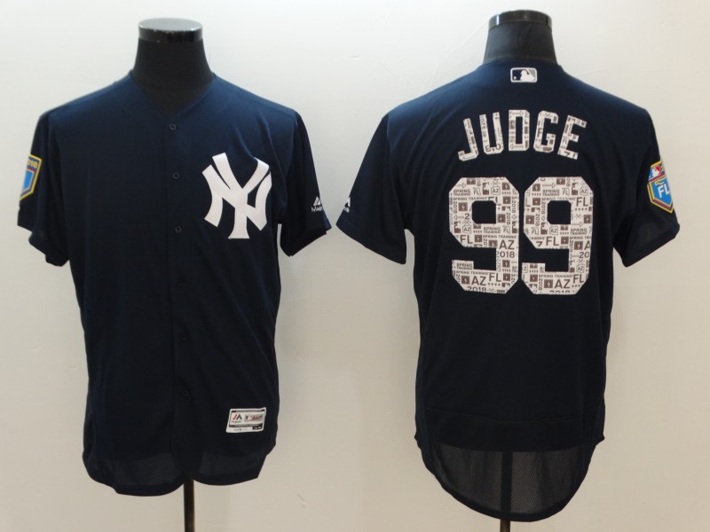 Men's New York Yankees #99 Aaron Judge Navy 2018 Spring Training Flexbase Stitched MLB Jersey