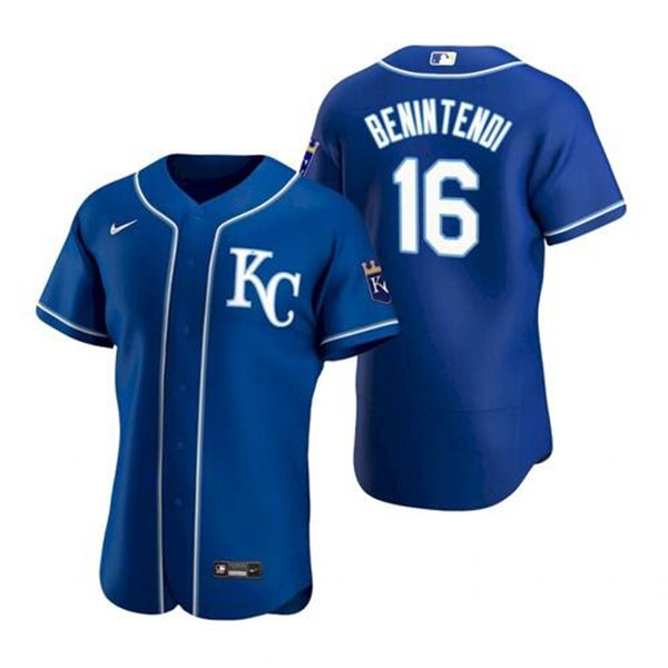 Men's Kansas City Royals #16 Andrew Benintendi Blue Stitched MLB Jersey