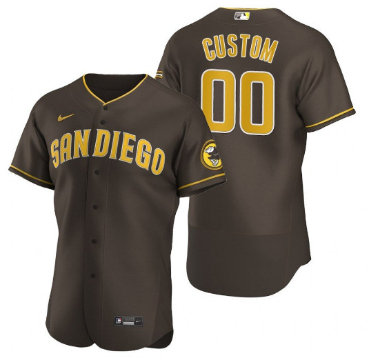 Men's San Diego Padres ACTIVE CUSTOM 2020 Brown Stitched MLB Jersey