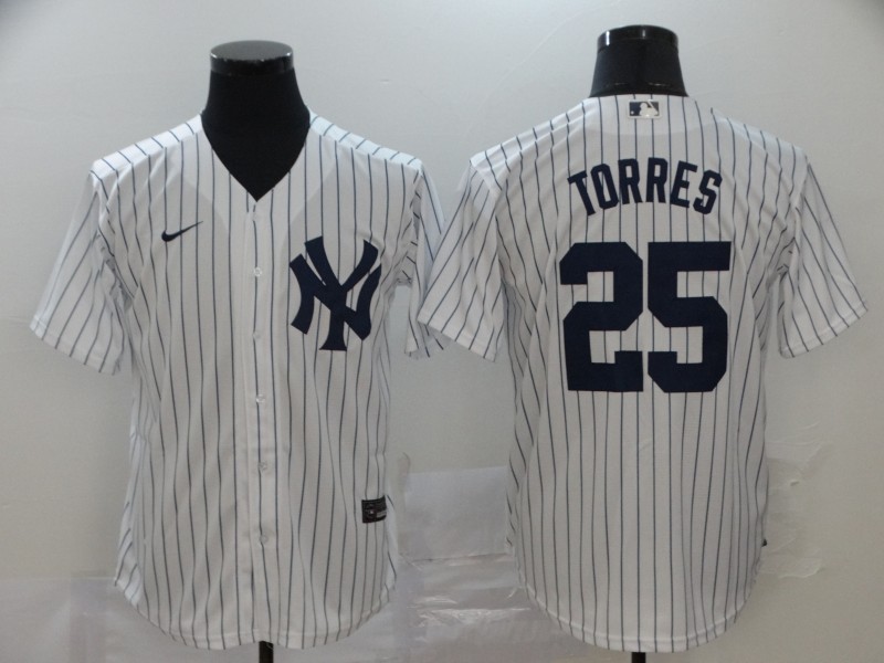 Men's New York Yankees #25 Gleyber Torres White Cool Base Stitched MLB Jersey