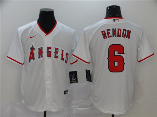 Men's Los Angeles Angels #6 Anthony Rendon White Cool Base Stitched MLB Jersey
