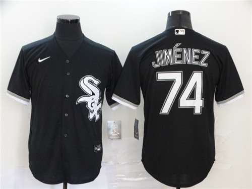 Men's Chicago White Sox Blank #74 Eloy Jiménez Black Cool Base Stitched MLB Jersey