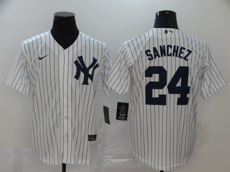 Men's New York Yankees #24 Gary Sánchez 2020 White Cool Base Stitched MLB Jersey