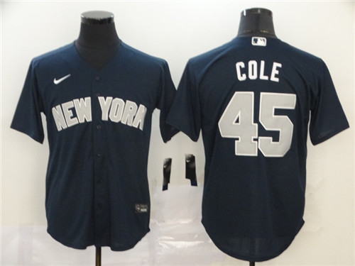 Men's New York Yankees #45 Gerrit Cole Navy Cool Base Stitched MLB Jersey