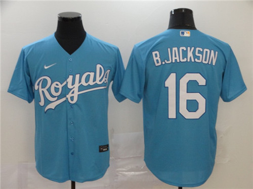 Men's Kansas City Royals #16 Bo Jackson Little Blue Cool Base Stitched MLB Jersey