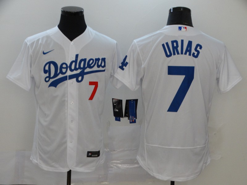 Men's Los Angeles Dodgers #7 Julio Urías White Flex Base Stitched MLB Jersey