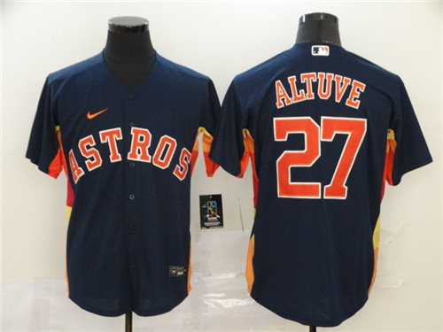 Men's Houston Astros #27 Jose Altuve Navy Cool Base Stitched MLB Jersey