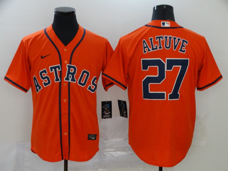 Men's Houston Astros #27 Jose Altuve Orange Cool Base Stitched MLB Jersey
