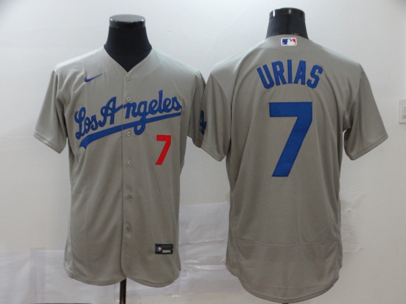 Men's Los Angeles Dodgers #7 Julio Urías Grey Flexbase Stitched MLB Jersey