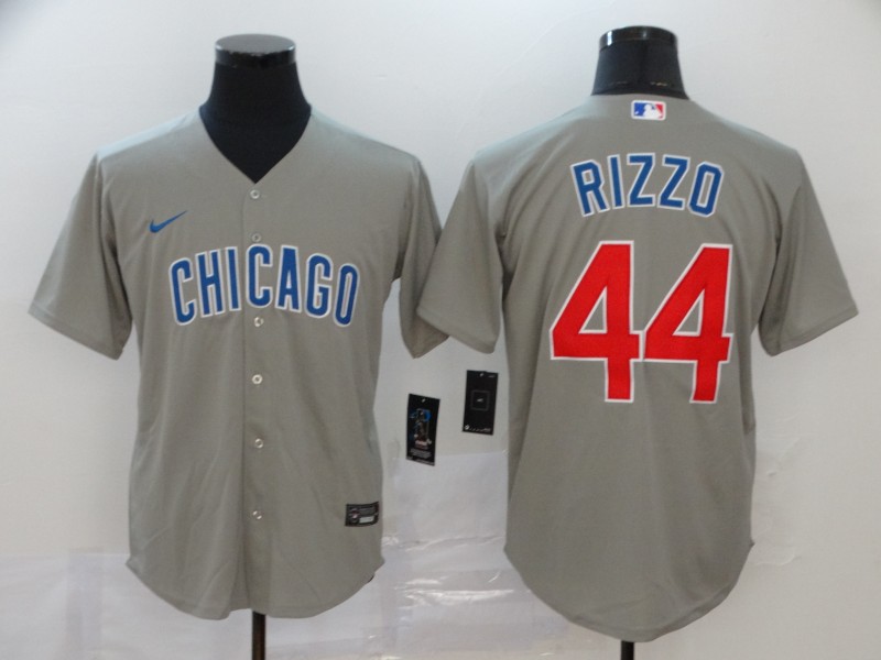 Men's Chicago Cubs #44 Anthony Rizzo Gray Cool Base Stitched MLB Jersey