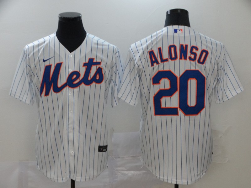 Men's New York Mets #20 Pete Alonso White Cool Base Stitched MLB Jersey