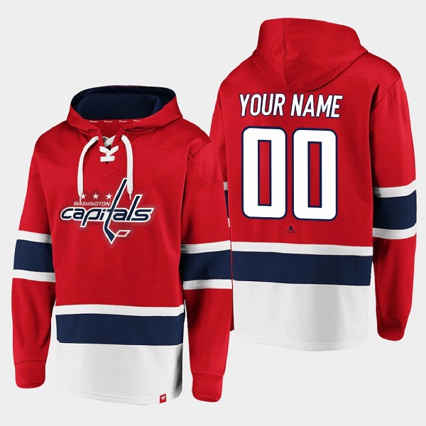 Men's Washington Capitals Active Player Custom Red All Stitched Sweatshirt Hoodie