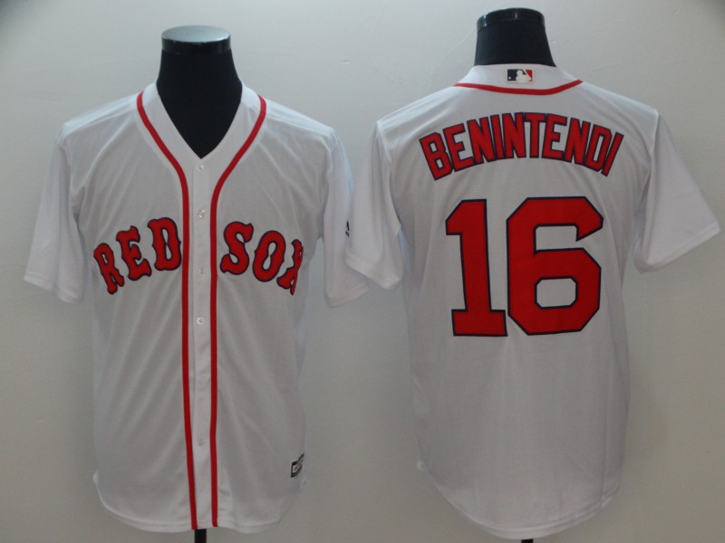 Men's Boston Red Sox #16 Andrew Benintendi Majestic White Cool Base Player Stitched MLB Jersey