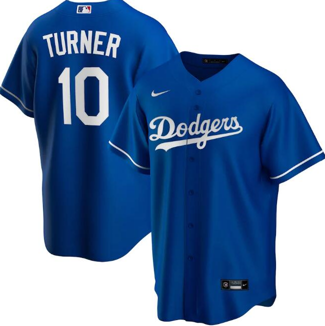 Men's Los Angeles Dodgers Blue #10 Justin Turner Cool Base Stitched MLB Jersey