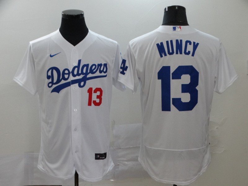 Men's Los Angeles Dodgers #13 Max Muncy White Flex Base Stitched MLB Jersey