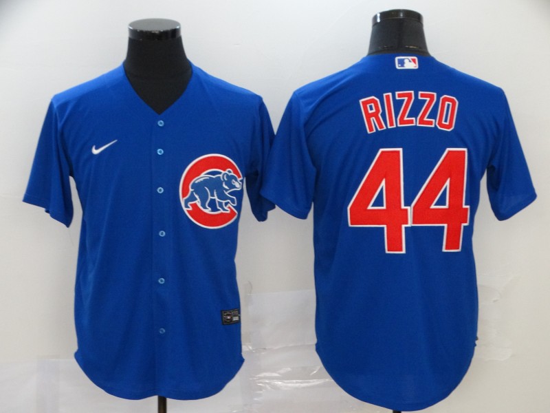 Men's Chicago Cubs #44 Anthony Rizzo Blue Cool Base Stitched MLB Jersey