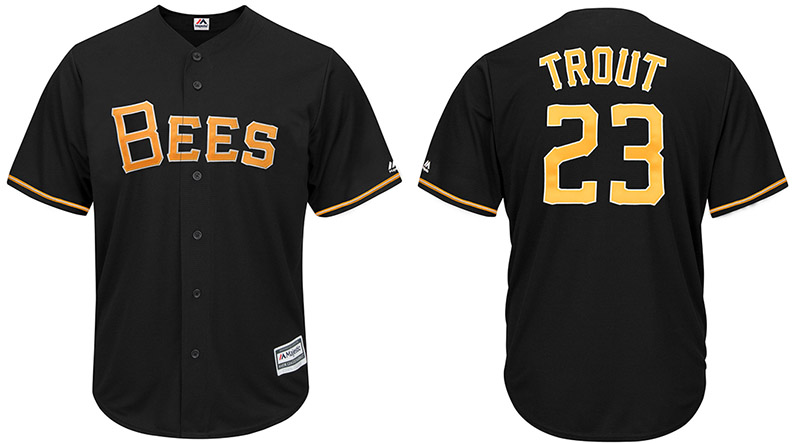Men's Los Angeles #23 Salt Lake Bees Trout Mike MLB Stitched Jersey