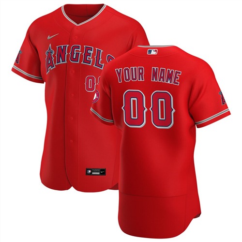Men's Los Angeles Angels Customized Authentic Stitched MLB Jersey