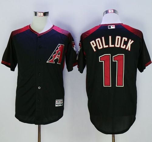 Diamondbacks #11 A. J. Pollock Black/Brick New Cool Base Stitched MLB Jersey