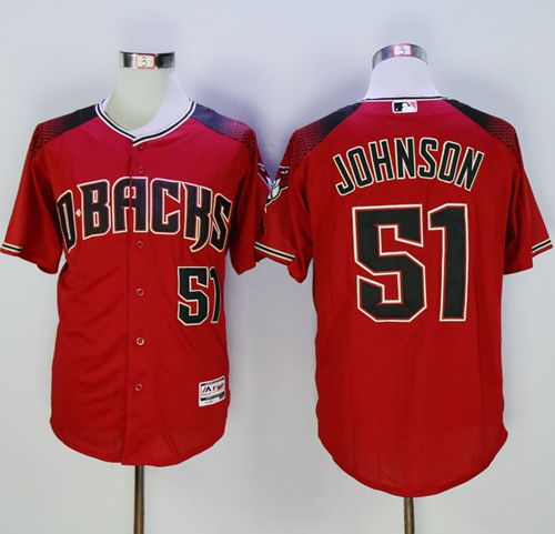 Diamondbacks #51 Randy Johnson Red/Brick New Cool Base Stitched MLB Jersey