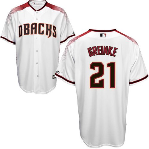 Diamondbacks #21 Zack Greinke White/Brick New Cool Base Stitched MLB Jersey