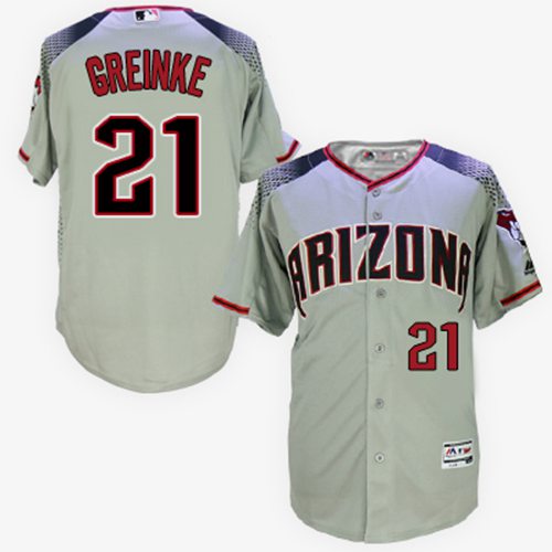 Diamondbacks #21 Zack Greinke Gray/Brick New Cool Base Stitched MLB Jersey