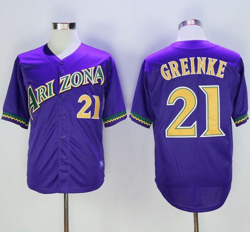 Diamondbacks #21 Zack Greinke Purple Cooperstown Stitched MLB Jersey