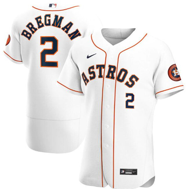 Men's Houston Astros White #2 Alex Bregman Flex Base Stitched MLB Jersey