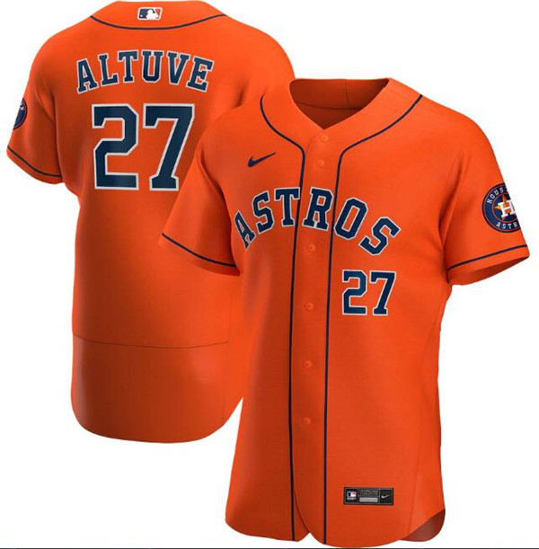 Men's Houston Astros Orange #27 Jose Altuve Flex Base Stitched MLB Jersey