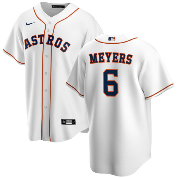 Men's Houston Astros #6 Jake Meyers White Cool Base Stitched Baseball Jersey
