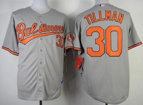 Orioles #30 Chris Tillman Grey Cool Base Stitched MLB Jersey