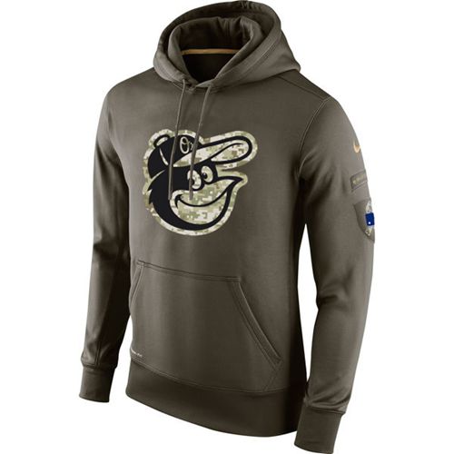 Men's Baltimore Orioles Nike Olive Salute To Service KO Performance Hoodie