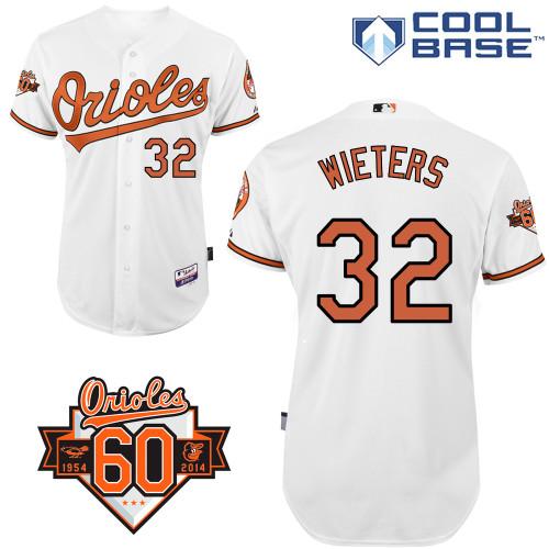 Orioles #32 Matt Wieters White Cool Base Stitched MLB Jersey