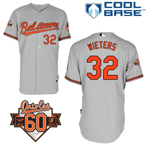 Orioles #32 Matt Wieters Grey Cool Base Stitched MLB Jersey