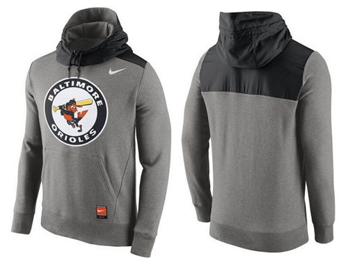 Men's Baltimore Orioles Nike Gray Cooperstown Collection Hybrid Pullover Hoodie