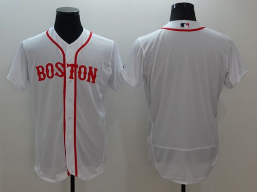 Red Sox Blank White Flexbase Authentic Collection Alternate Home Stitched MLB Jersey